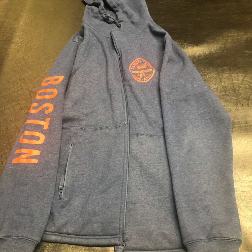 Sam Adams beer zip up hoodie XL